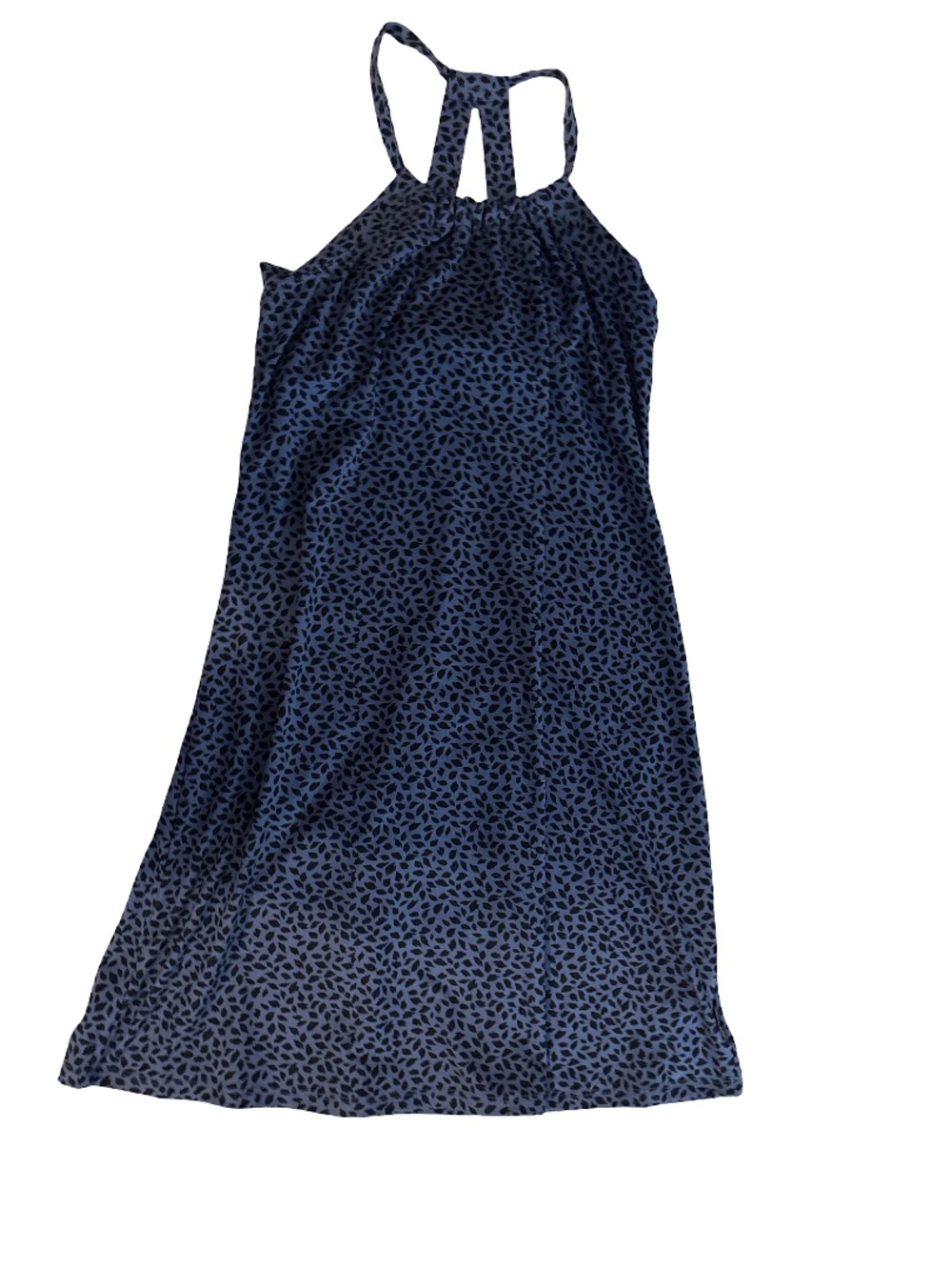 Eddie Bauer Navy and Black Printed Halter Dress
